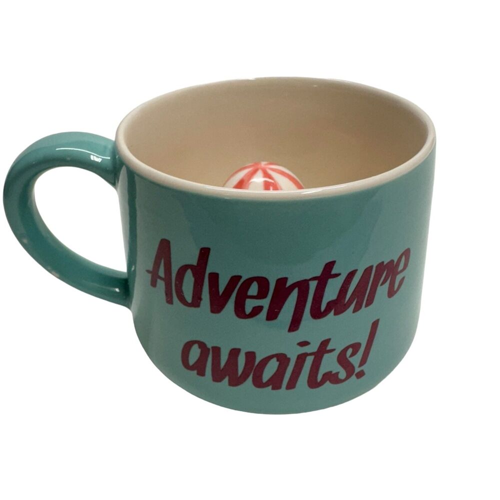 10 Strawberry Street Coffee Mug Adventure Awaits 3D Balloon in Center